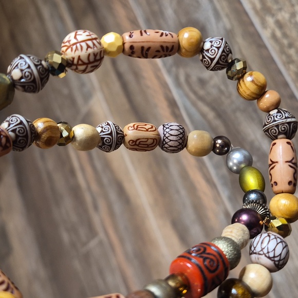 Vintage Beaded Necklaces, Paper, Clay, Wood, Etc. Set of 2 - Picture 3 of 9